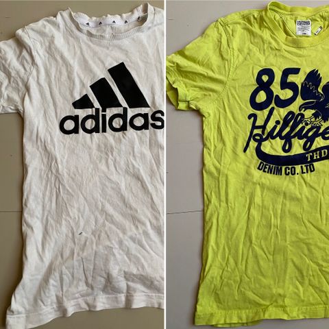 2 t-skjorter Adidas og Tommy Hilfiger str 12-14 år