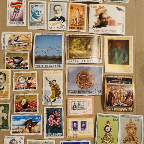 60 forskjellige frimerker fra Romania