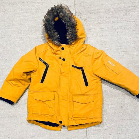 Parkas jakke gul str.98 gutt/jente