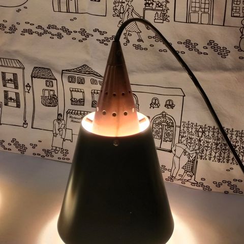 Retro taklampe-pendel.Sort metall kobber