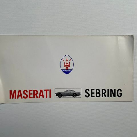 Maserati Sebring brosjyre