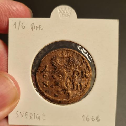 Svensk Solidus 1660-1697 og 1/6 øre 1666