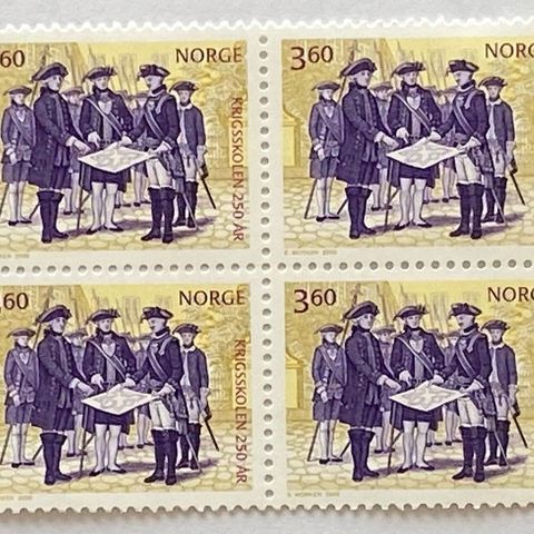 Norge 2000  Krigsskolen 250 år    NK 1396     4-blokker  Postfrisk.