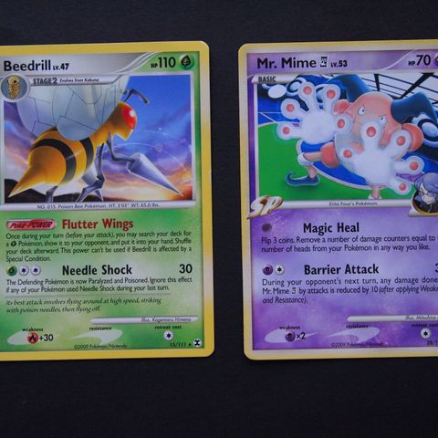 8 x non Holo kort Platinum: Rising Rivals 2009. Mr. Mime, Beedrill, Infernape 4