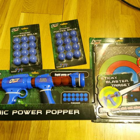 Atomic Power Popper, blink skive og 2x12 ekstra skum baller