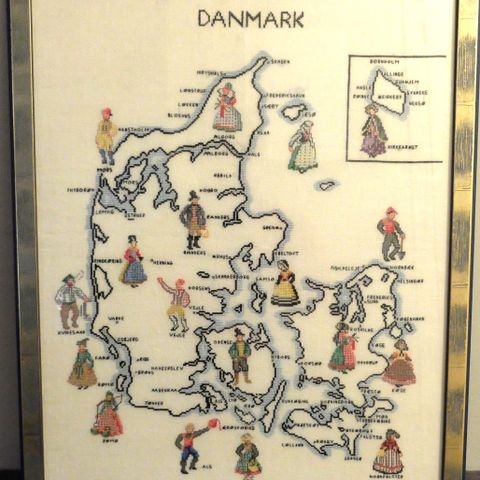 Danmark -broderi med folkedrakter