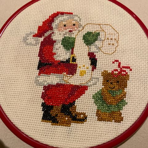 Brodert bilde. Julemotiv