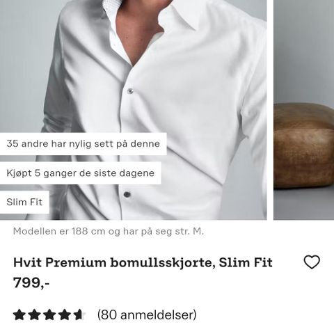 Hvit skjorte str S