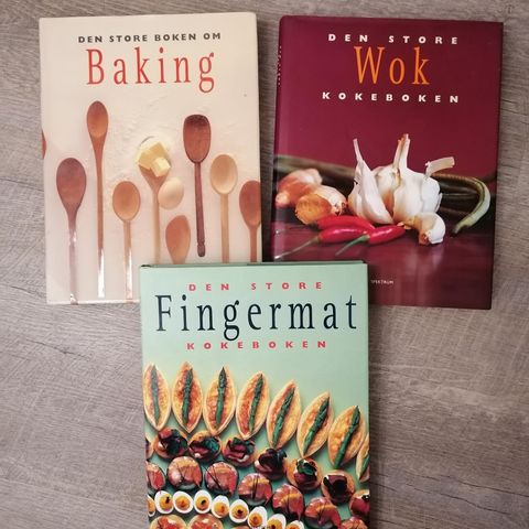 Kokebøker: Fingermat, Wok og baking