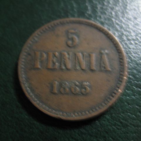 5 Pennia Finland 1865