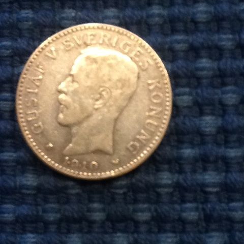 2 kr. mynt Gustav V  1910.