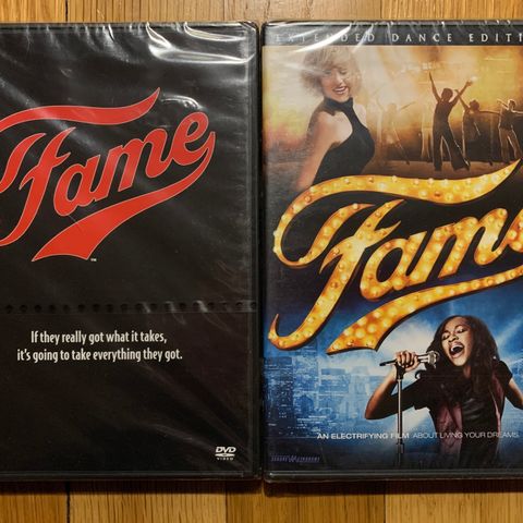 Fame originalfilmen og nyinnspillingen (ny i plast), norsk tekst