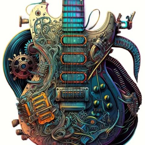 Gitar/Rock t-skjorte unisex (NY)