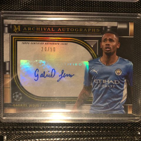 Gabriel Jesus Gold Auto /50 Topps UCL Museum