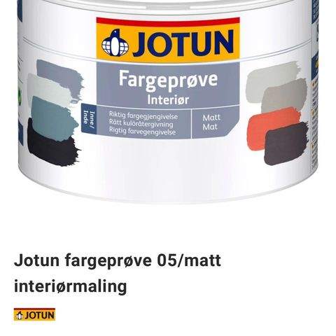 Prøvefarge i 6 farger