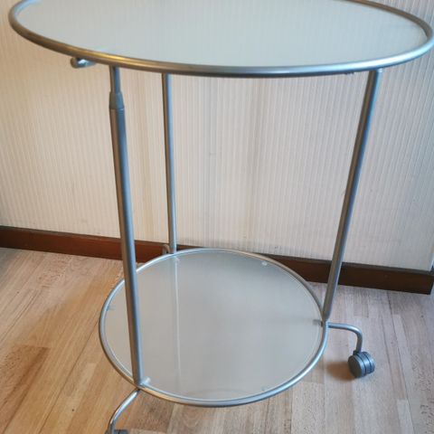 IKEA Heimdal Silver and glass Rolling side tabel