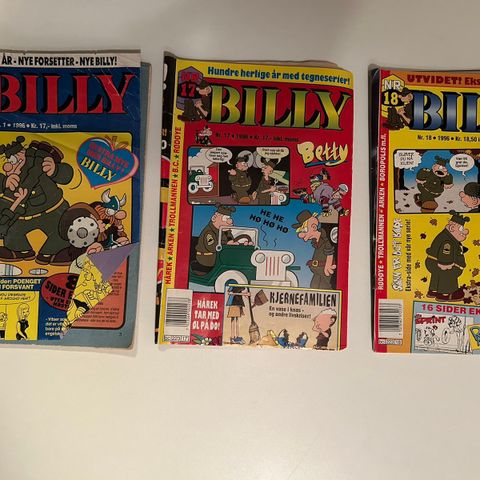 Billy nr 1, 17 og 18 fra 1996