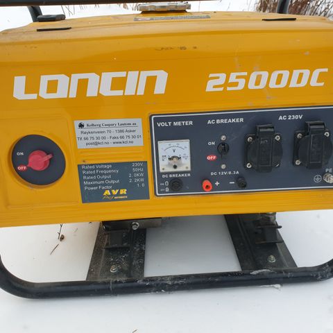 Loncin 2500DC aggregat. Lite brukt.