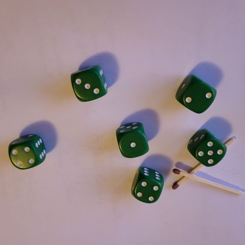 Terninger, 6 st, D6 (dice, terning)