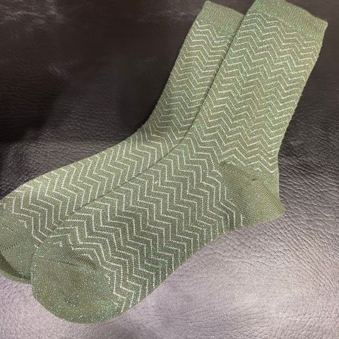 grønne sokker med glitter -  ubrukte