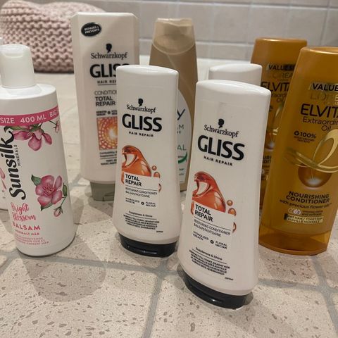 Balsam sunsilk, gliss, poly og L’Oréal elvital nye flasker