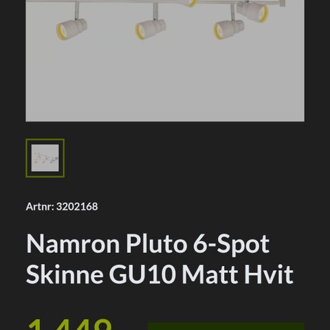 Namron Pluto 6-Spot Skinne GU10 Matt Hvit