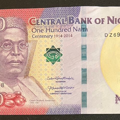 NIGERIA. 100. NAIRA. 2021. ERSTATNINGSSEDDEL DZ.  P-41cr