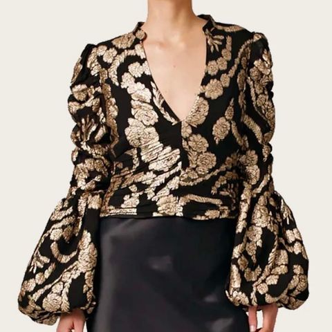 byTiMo  Brocade Georgette Top - Black