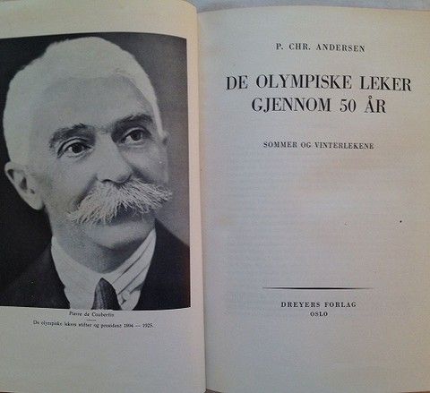DE OLYMPISKE LEKER GJENNOM 50 ÅR. Oslo 1945. Dreyers Forlag.