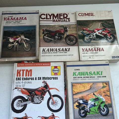 Yamaha, Kawasaki og KTM Clymer bøker