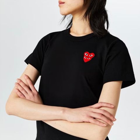 Play comme des garcons t-skjorte i sort str. s