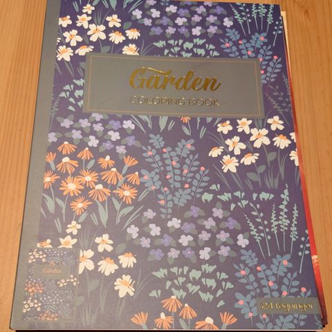 Klistremerker og Garden coloring book.