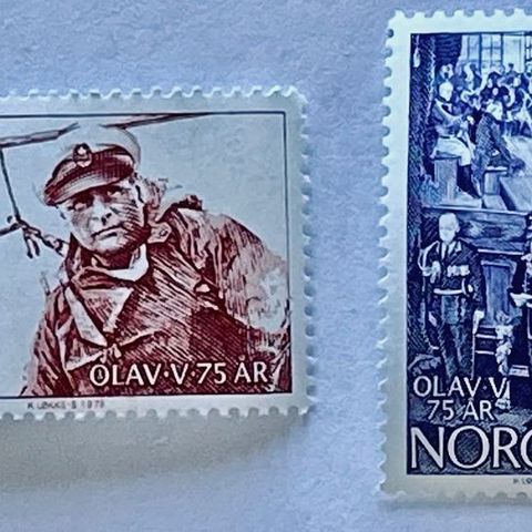 Norge 1978 Kong Olav V 75 år  NK 821 og NK 822  Postfrisk