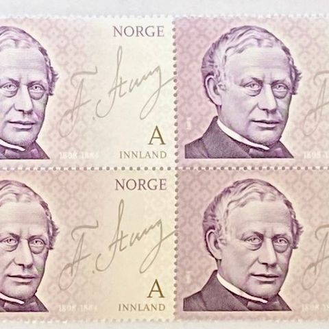 Norge 2008 Personjubileer 2008 Frederik Stang 4-blokk  NK 1682 Postfrisk