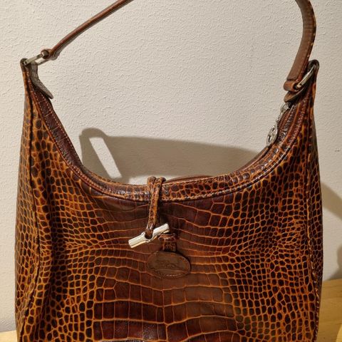 Longchamp vintage skinnveske krokodille