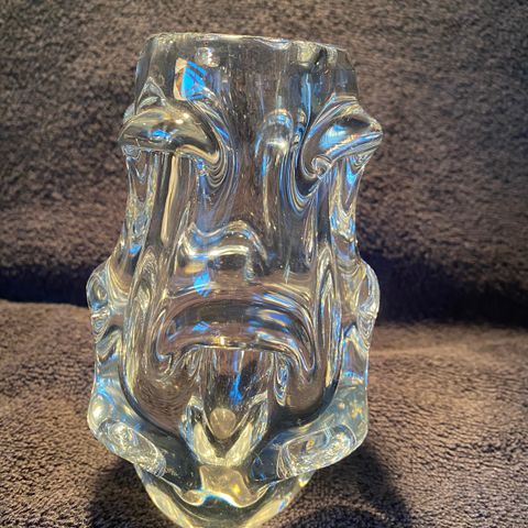 Retro vase, klart glass.