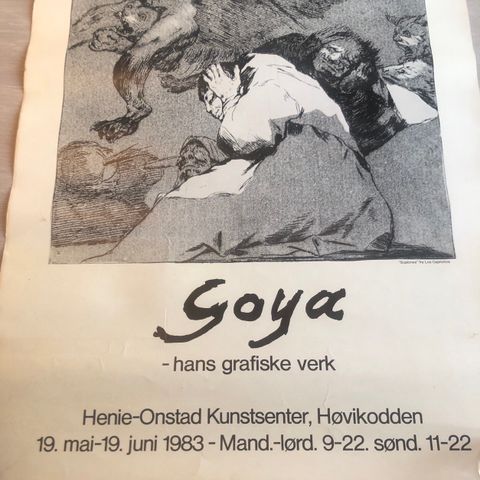 Plakat «Goya- hans grafiske verk» Fra utstilling på Henie Onstad kunstsenter