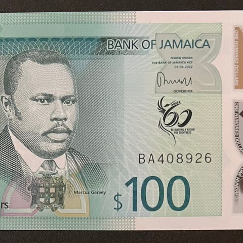 JAMAICA.  100 DOLLAR 2022/23. polymer. P-97.  Kv. 0