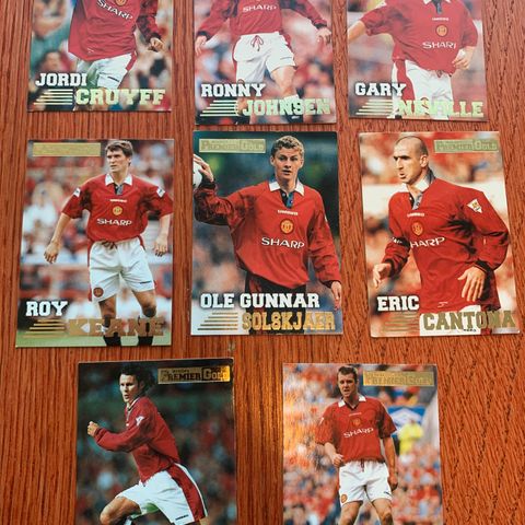 Manchester United Merlin 96 8 stk fotballkort 1996 selges samlet