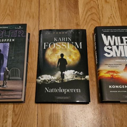 3 Nye krimbøker av Karin Fossum, Wilbur Smith og Kepler