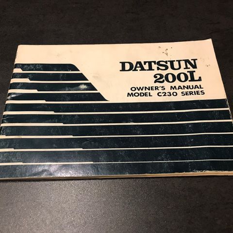 Instruksjonsbok Datsun 200 L, Model C230