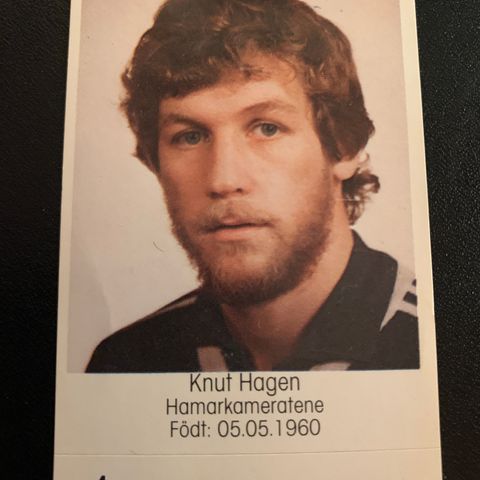 Knut Hagen HamKam Hamarkameratene 1983 sjeldent fotballkort klistremerke