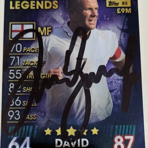 David Beckham signert Match Attack Card