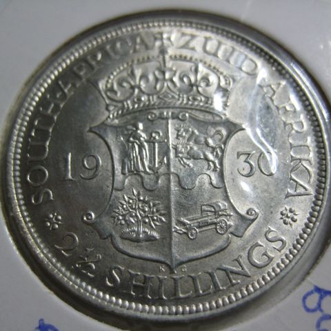 2  1/2 shilling Syd Afrika 1930 sølv kv 0
