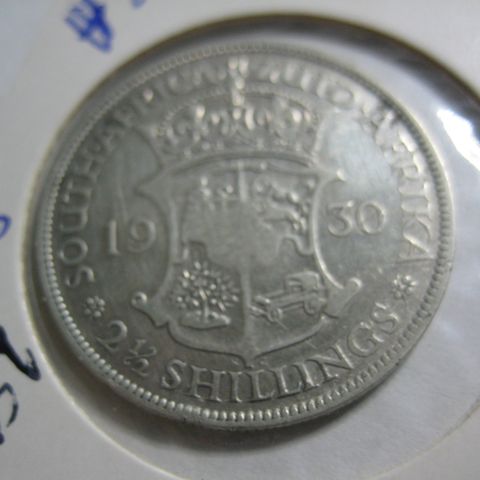 2  1/2 shilling 1930 Syd africa sølv kv 1