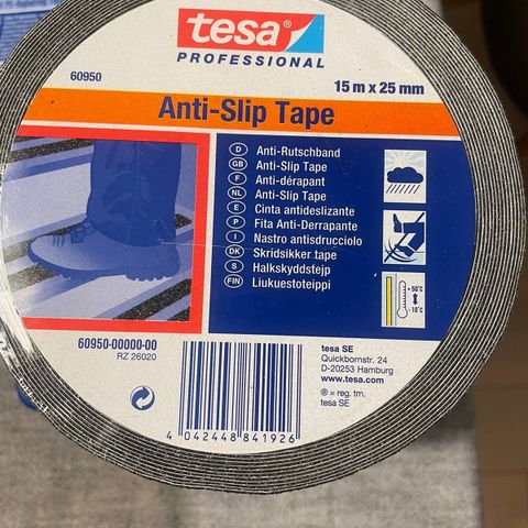 KAN LEVERE RASK!/SENDER OVER HELE LANDET: Tape TESA Anti-skli 15Mx25MM