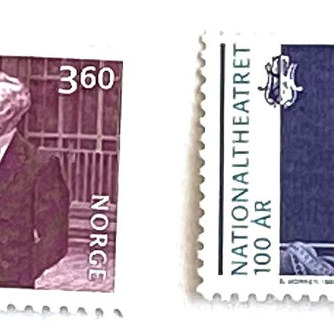 Norge 1999 Nationaltheateret 100 år NK 1378 og NK 1379 Postfrisk