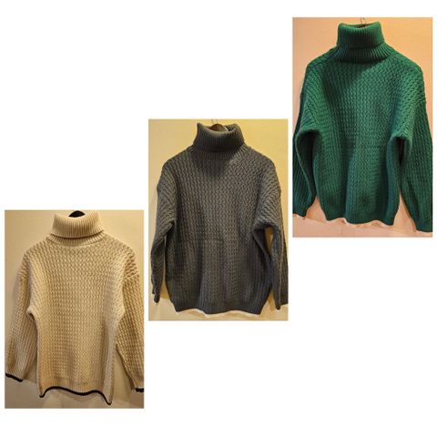 3 Nye varme gode strikket gensere til herre str L