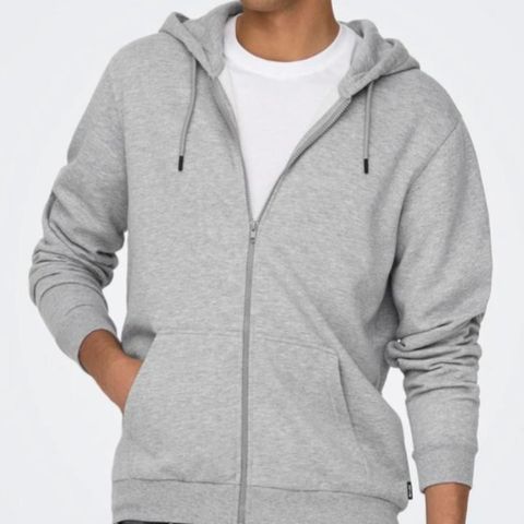 Only & Sons Regular fit zip hoodie sweatshirt str L