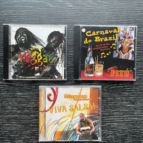 CD-er Salsa, Samba, Reggae (3 ulike cd-er) - diverse artister